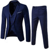 3 Pieces Business Blazer +Vest +Pants Suit Sets Men Autumn Fashion Solid Slim Wedding Set Vintage Classic Blazers Male Plus Size