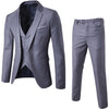 3 Pieces Business Blazer +Vest +Pants Suit Sets Men Autumn Fashion Solid Slim Wedding Set Vintage Classic Blazers Male Plus Size