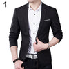 Fashion Boutique Men Slim Autumn Suit Blazer Formal Business Male Suit Jacket One Button Lapel Casual Long Sleeve Pockets Top