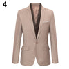 Fashion Boutique Men Slim Autumn Suit Blazer Formal Business Male Suit Jacket One Button Lapel Casual Long Sleeve Pockets Top
