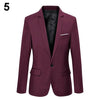 Fashion Boutique Men Slim Autumn Suit Blazer Formal Business Male Suit Jacket One Button Lapel Casual Long Sleeve Pockets Top